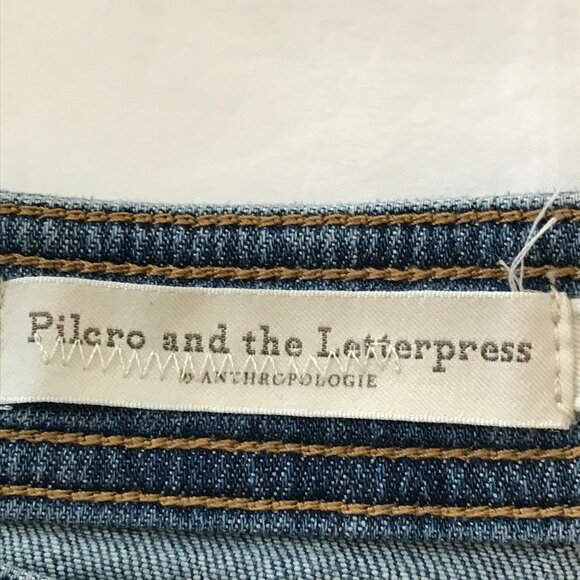 Pilcro and the Letterpress Slim Boyfriend Jeans Women 27 Blue Mid Rise Stretch - Picture 3 of 15
